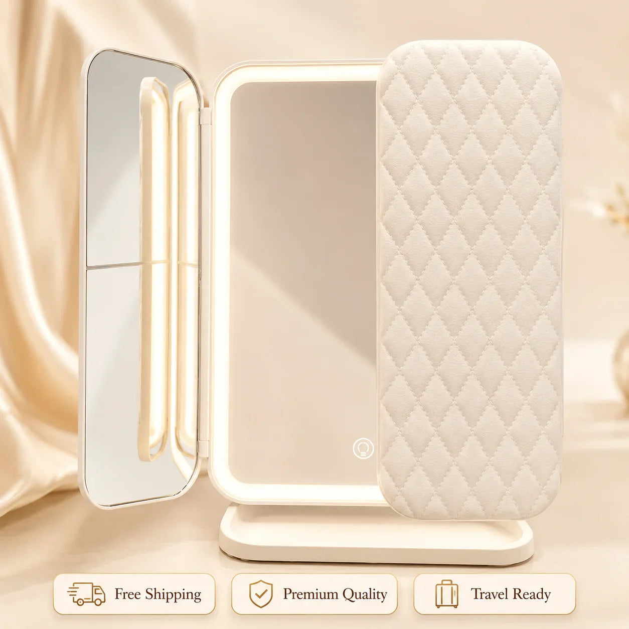 AuraGlow™ LED Makeup Mirror & Organiser | Bad Lighting Is Ruining Your Makeup — This Fixes It