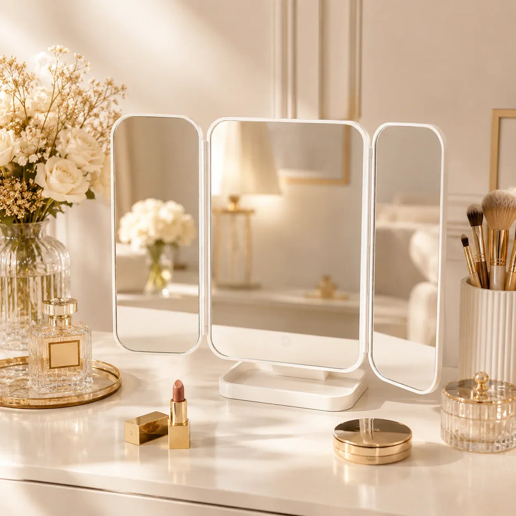 AuraGlow™ LED Makeup Mirror & Organiser | Bad Lighting Is Ruining Your Makeup — This Fixes It