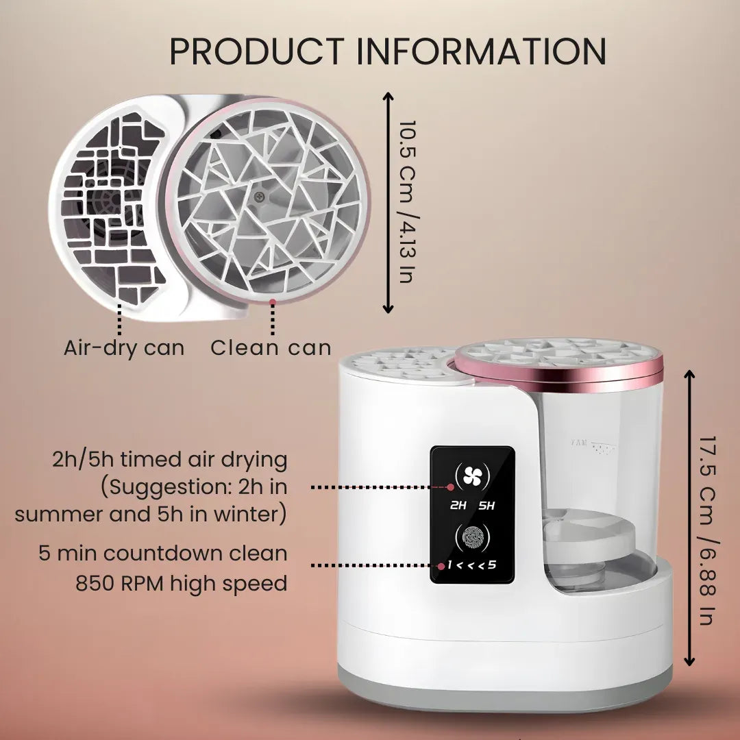 LuminaWash™ Electric Brush Cleaner & Dryer | Salon-Clean Brushes at Home in Under 30 Minutes