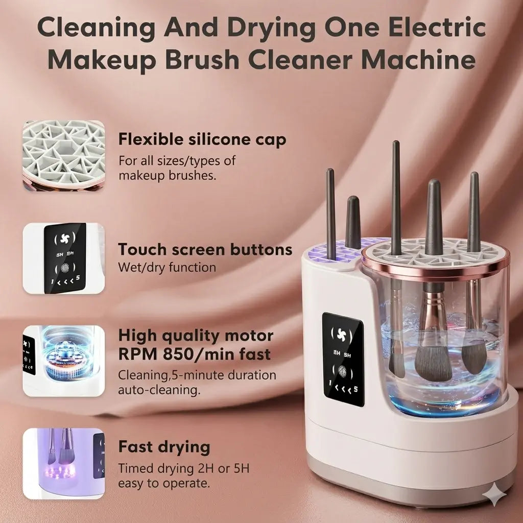 LuminaWash™ Electric Brush Cleaner & Dryer | Salon-Clean Brushes at Home in Under 30 Minutes
