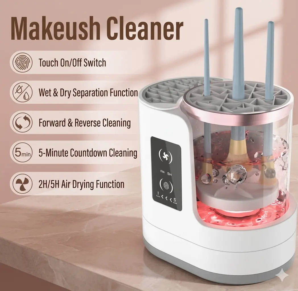 LuminaWash™ Electric Brush Cleaner & Dryer | Salon-Clean Brushes at Home in Under 30 Minutes