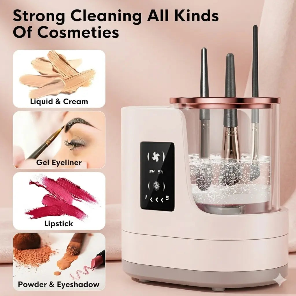 LuminaWash™ Electric Brush Cleaner & Dryer | Salon-Clean Brushes at Home in Under 30 Minutes