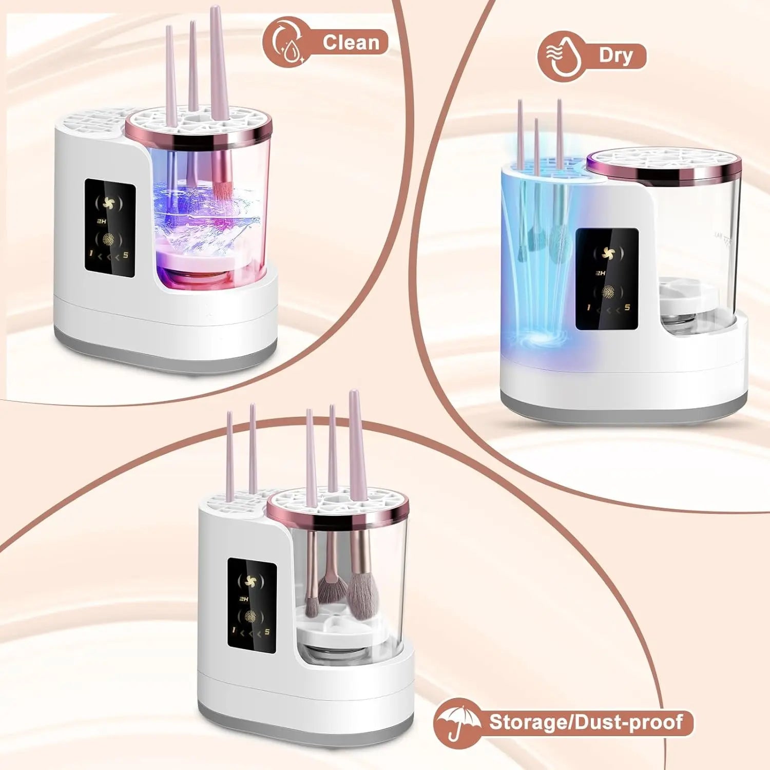 LuminaWash™ Electric Brush Cleaner & Dryer | Salon-Clean Brushes at Home in Under 30 Minutes
